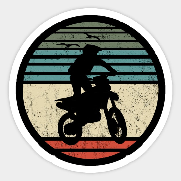 Motocross Dirt Bike Dirt Biker Vintage Sticker by KAWAIITEE